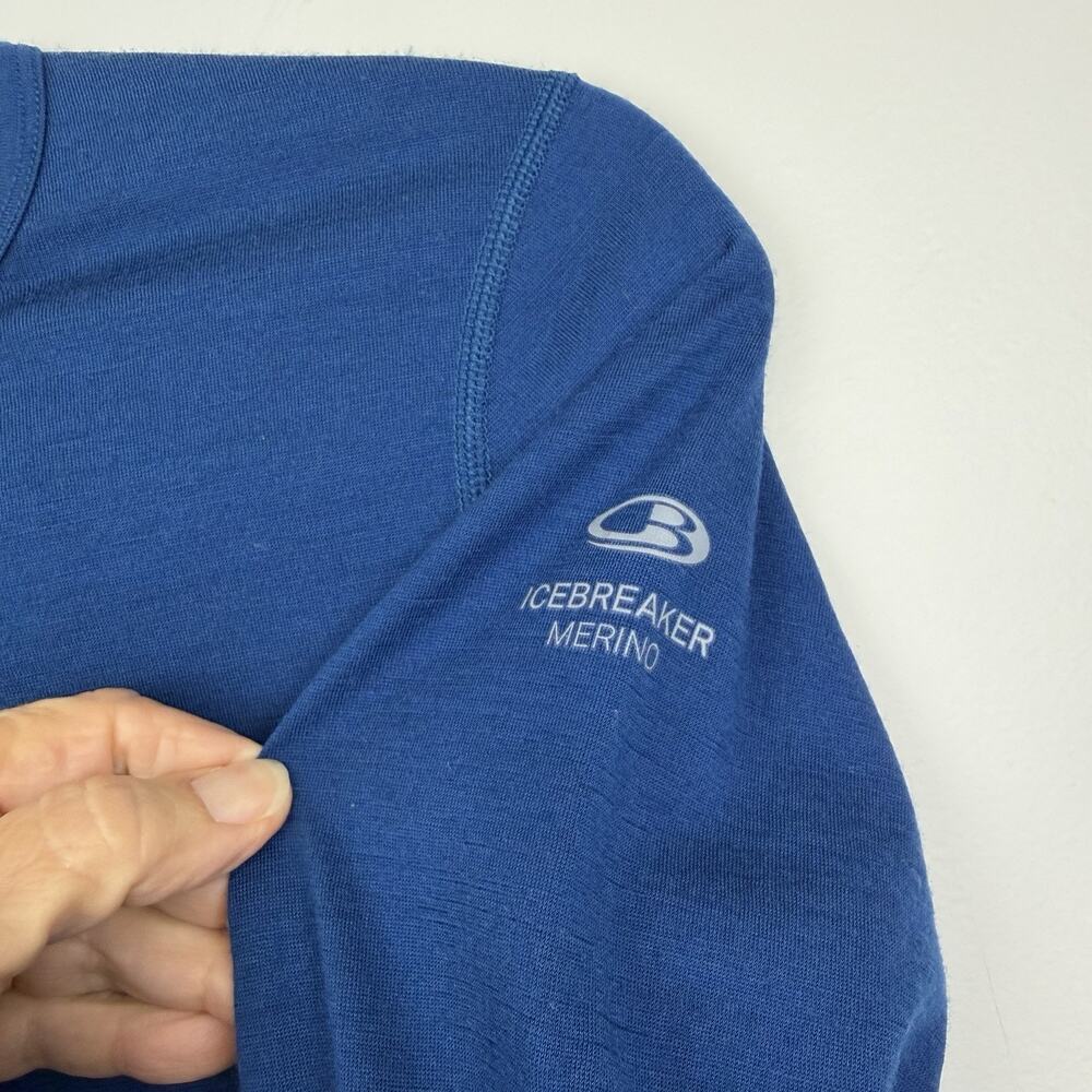 Icebreaker Merino Wool T Shirt Women's M Blue 200 Long Sleeve Thermal Base Layer - Picture 5 of 9